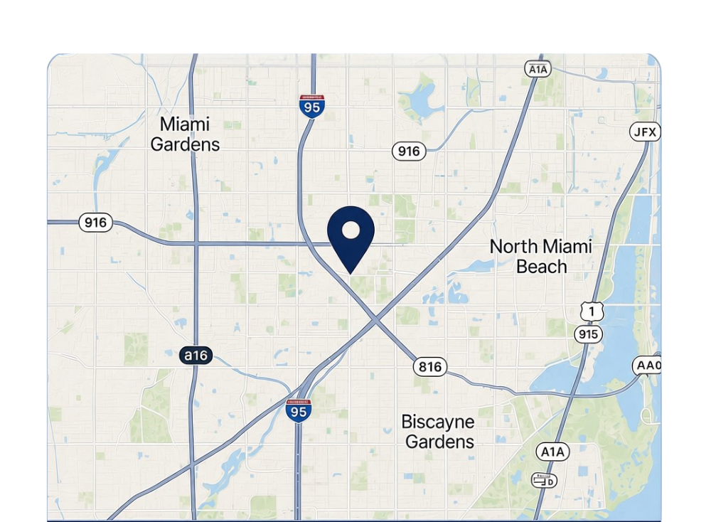 Map of the ATLAS Federal Technologies office location in North Miami, Florida